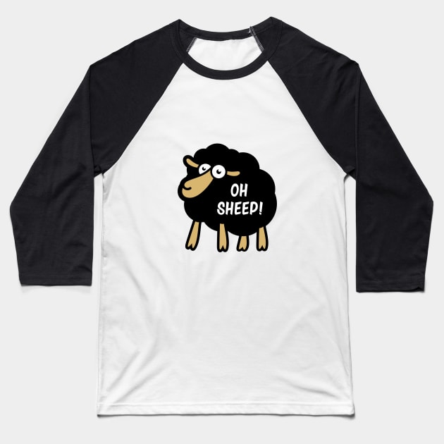 Funny Black Sheep Baseball T-Shirt by S_Art Design